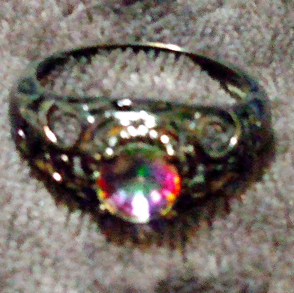 10K Black Gold and Mystic Fire Topaz Ring
